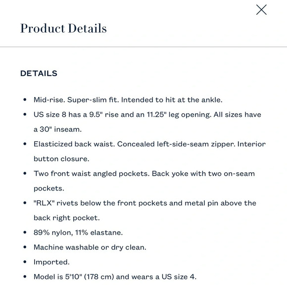 RLX Polo Women’s Stretch Twill Athletic Golf Pink Pant Size 2 NWT - Picture 10 of 10